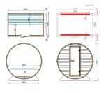 OUTDOOR BARREL SAUNA 137 INFRARED MINI XL