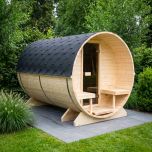 OUTDOOR SAUNA BARREL SAUNA 186 INFRARED WITH VERANDA