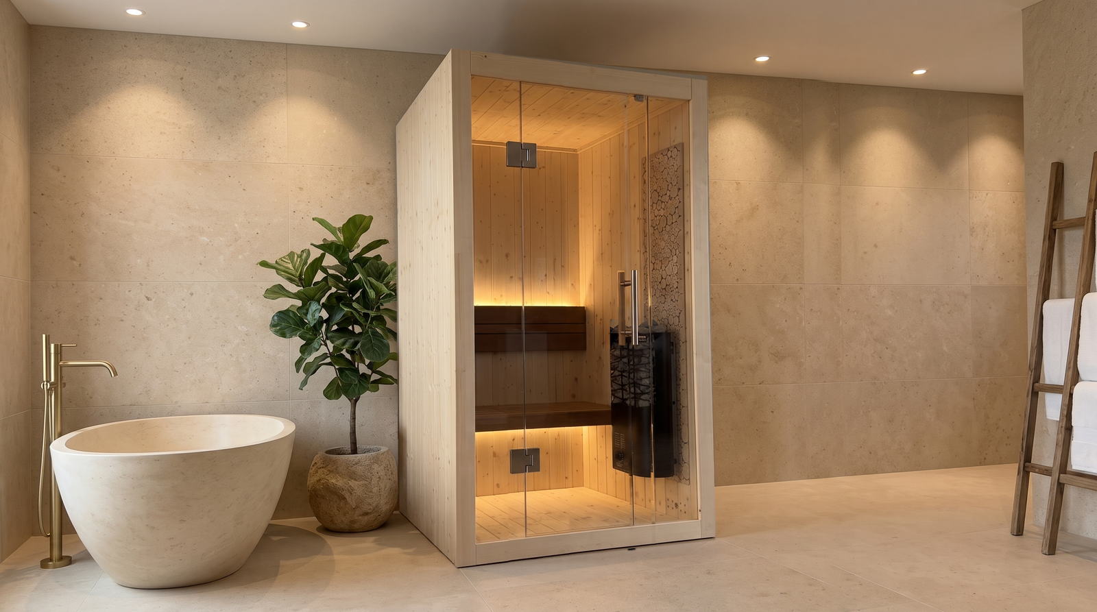Finnish sauna S-Line Nordiq 110, bathroom
