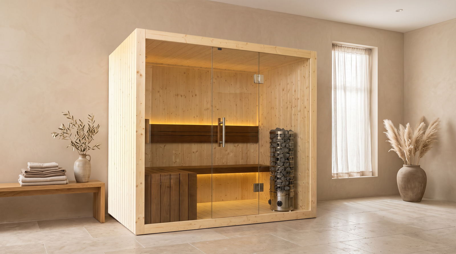 Finnish sauna S-Line Nordiq 210 Relax, wellness room