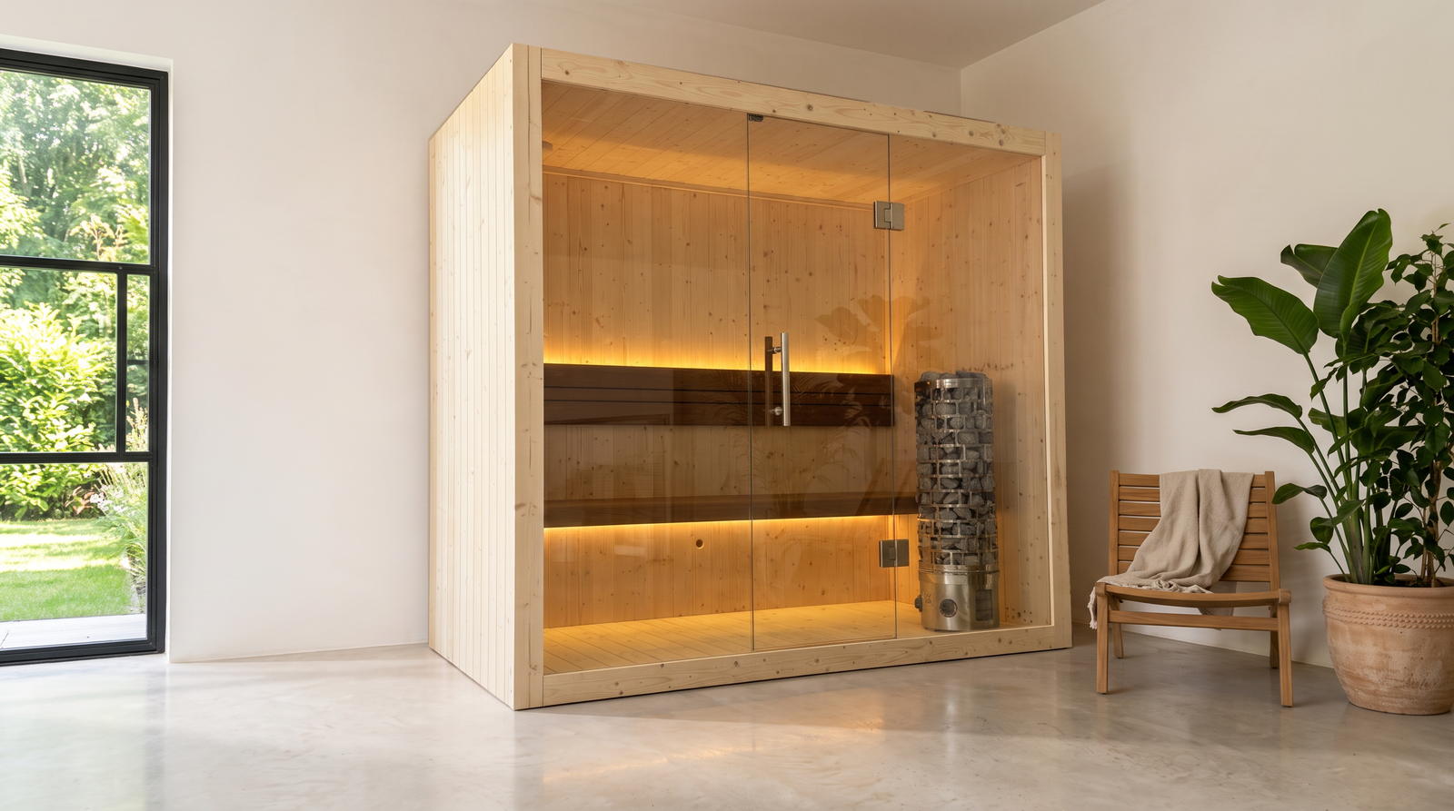 Finnish sauna S-Line Nordiq 210 Single, pool house