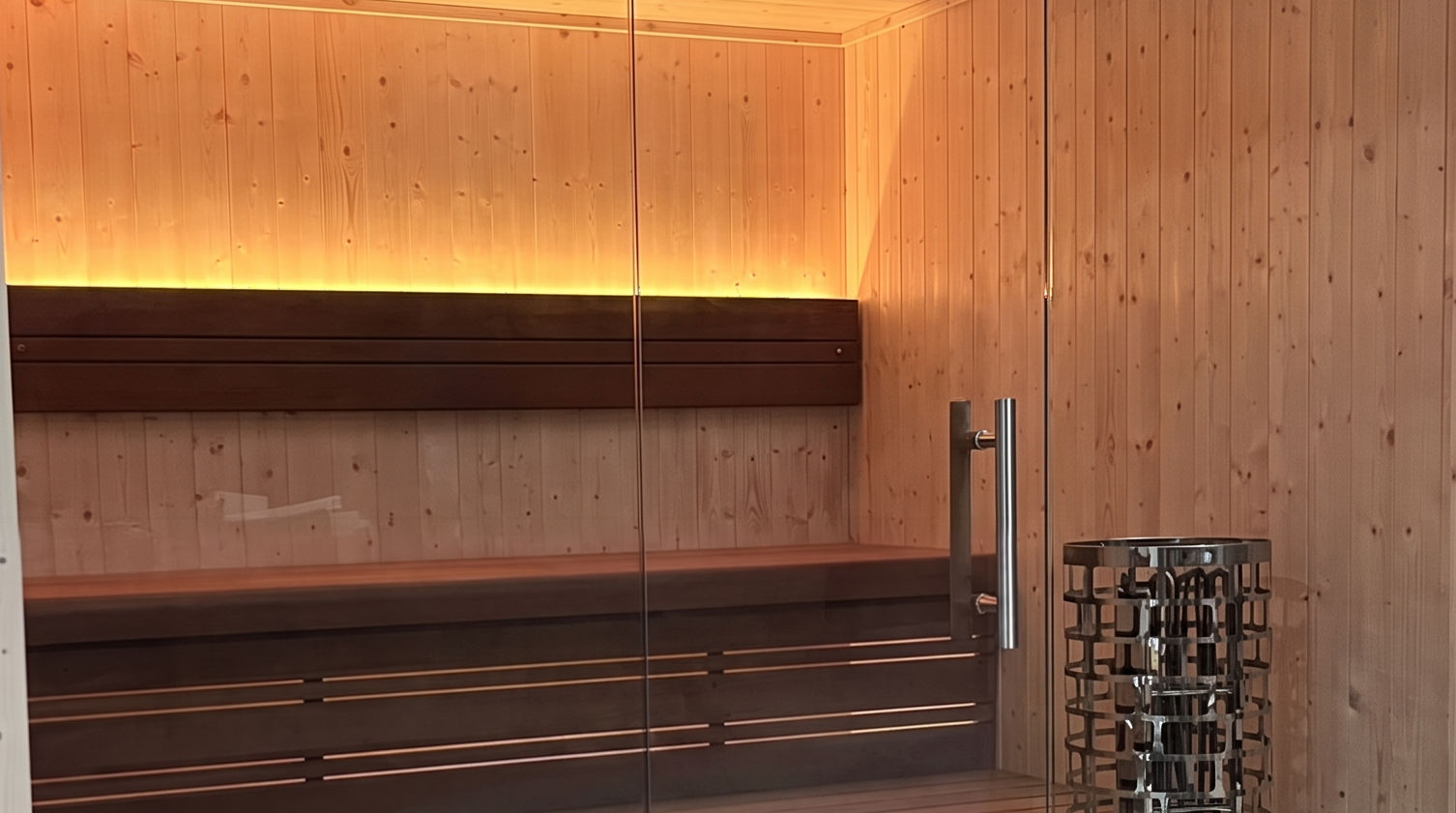 Finnish sauna S-Line Nordiq 210 Double, interior with two bench levels